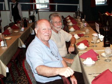Pat Selfridge and Harry Hansen waiting for Dinner