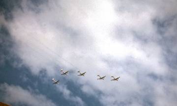 KB-50 formation over Lajes