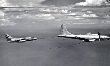 KB-50 from Eglin Operational Test Center refuels RB-66